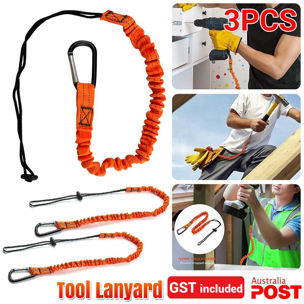 3 PcsTool Lanyard Safety Lanyard with Carabiner Shock Absorbing Safety Lanyars