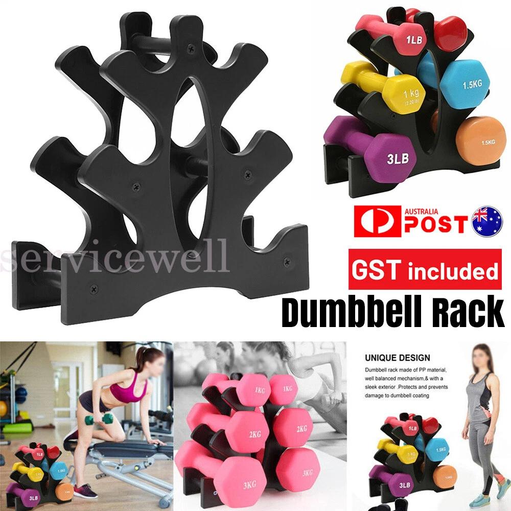3-Tier Rack Weights Organizer Dumbbell Storage Holder Gym Hand Weight Stand