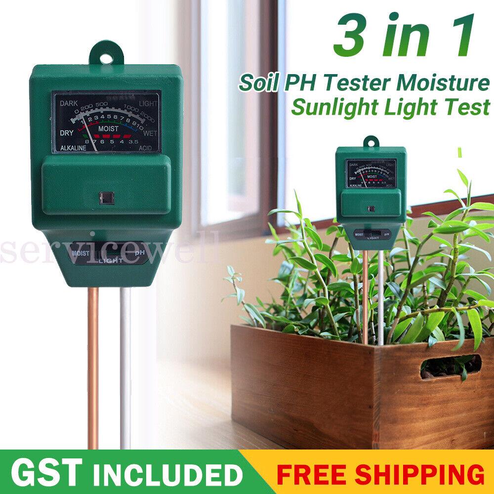 3 in 1 Soil PH Tester Water Moisture Test Meter Kit For Garden Plant Testing