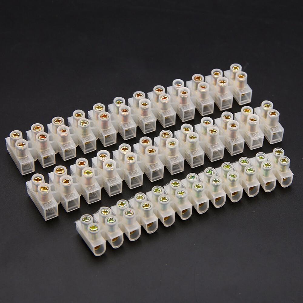 3pcs 12 Positions 3A Dual Rows Covered Barrier Screw Terminal Block Wire Strips - Image 2