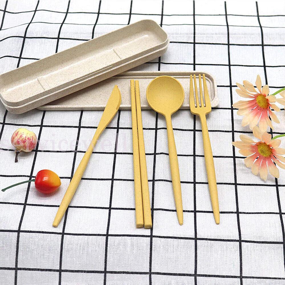 3pcs/set Travel Case Portable Cutlery Set with Reusable Spoon, Fork and Knife AU - Image 5