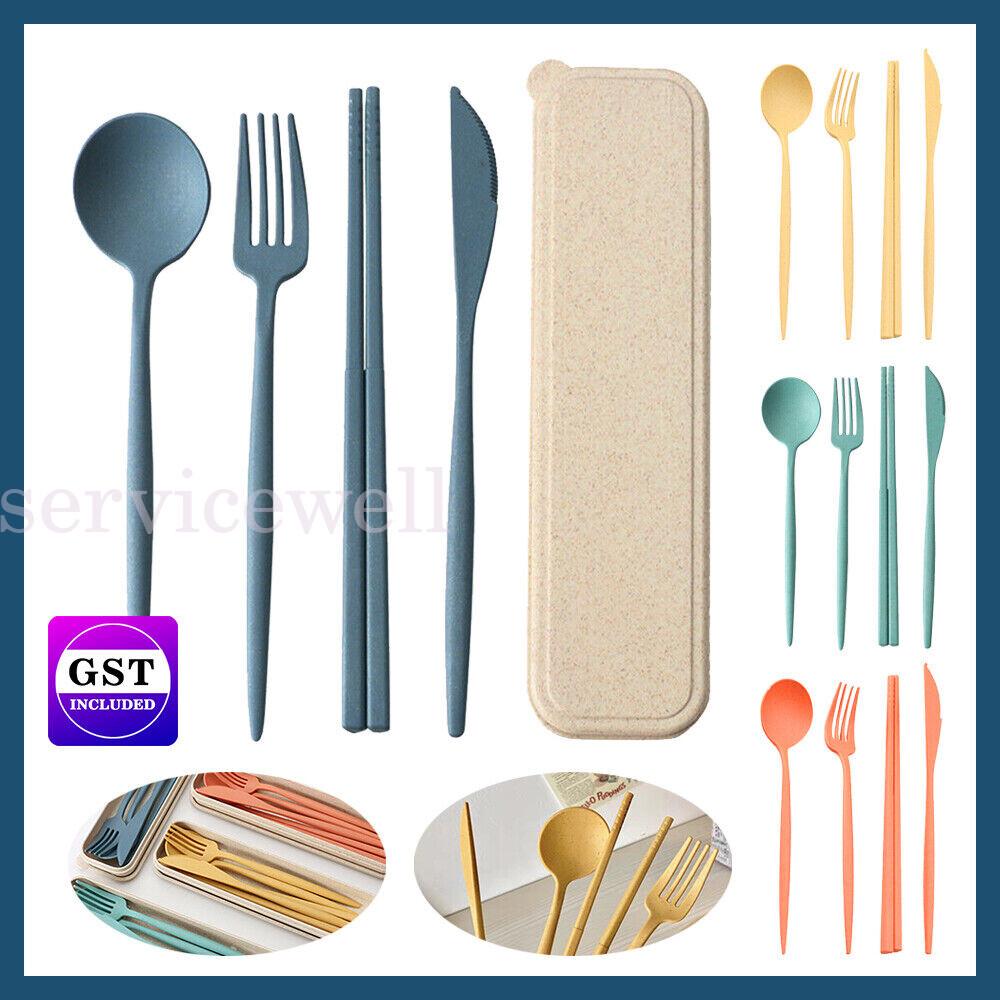 3pcs/set Travel Case Portable Cutlery Set with Reusable Spoon, Fork and Knife AU - Image 4