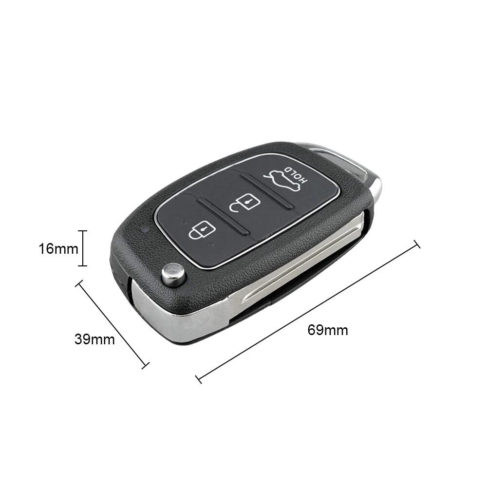 3xButton Flip Key Remote Silicone Case/Shell/Blank For Hyundai Santa Fe iXi20i30 - Image 2