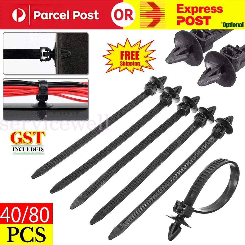 Push Mount Winged Cable Wire Ties Car Chassis Nylon Tie Zip Fixing Straps