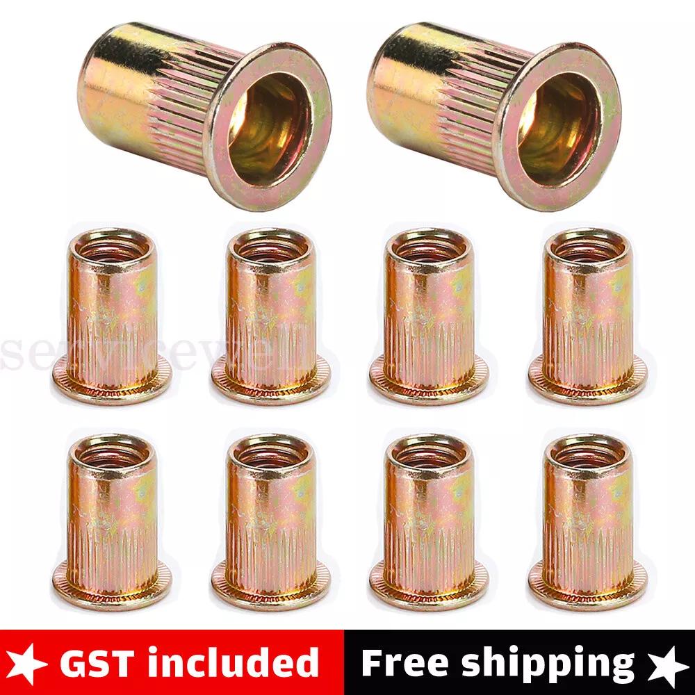 40pcs M8 Rivet Nuts Blind Nut Nutsert Rivnut Stainless Steel Zinc Plated AU