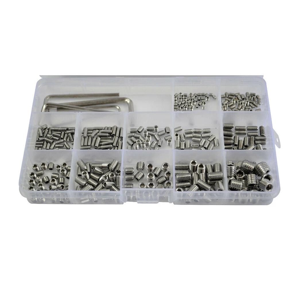 410pcs M3/4/5/6/8 Stainless Steel Metric Grub Set Screw Assortment Kit with Box - Image 2