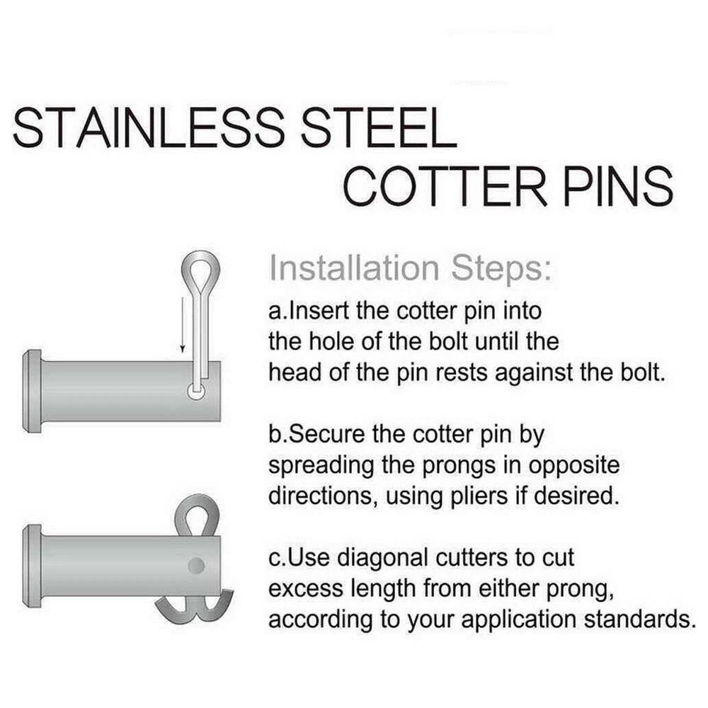 460PCS Stainless Steel Cotter Pin Assortment Set 6 Sizes Split Pins Spring Kit - Image 4