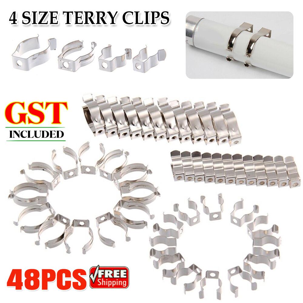 48PCS SPRING TERRY CLIPS OPEN TYPE SPRING STEEL TOOL CLIPS HEAVY DUTY Durable