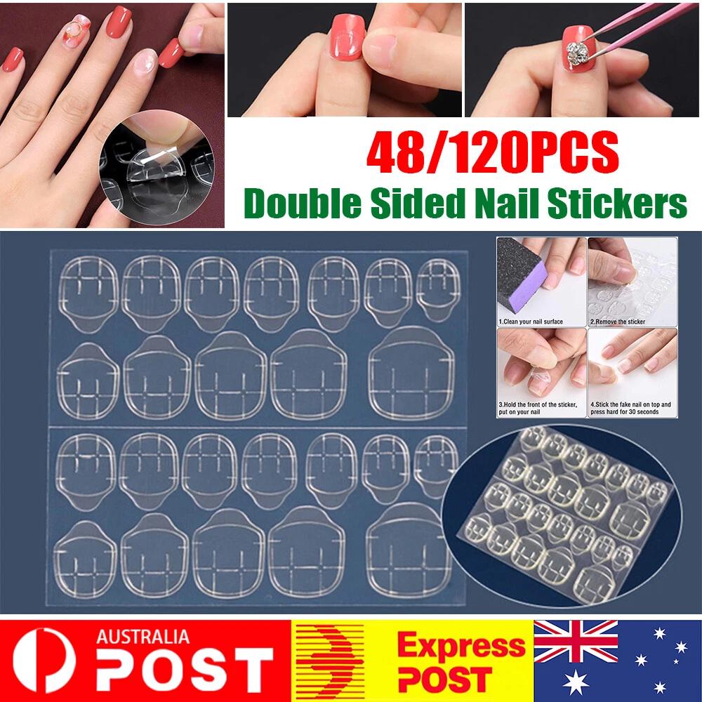 Double Sided Nail Stickers Removable Tips Glue Replacement Press On Tab