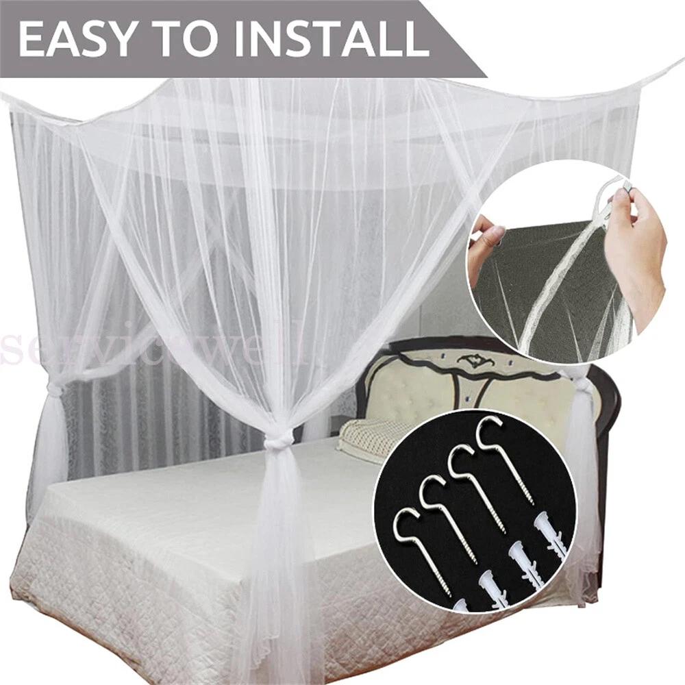 4 Corner Canopy Insect Mosquito Net Protect Twin Full Queen King Netting Tent - Image 7