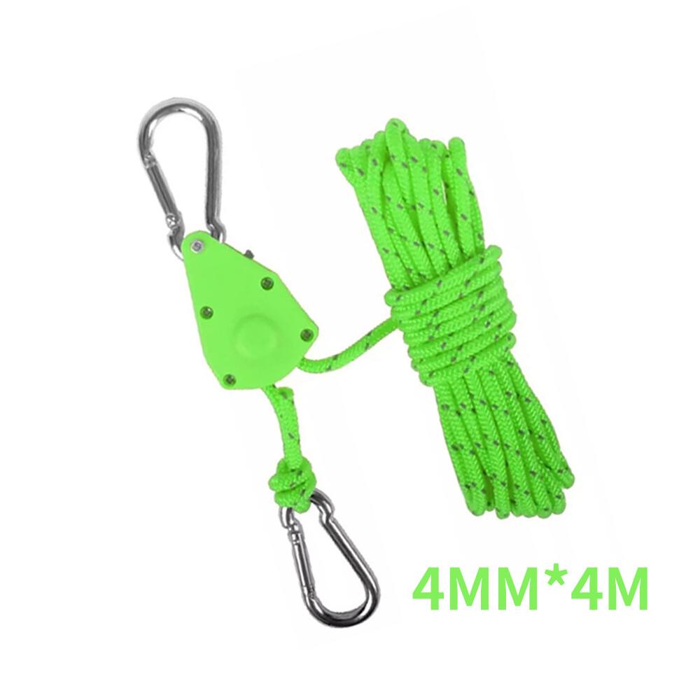 4M Camping Ratchet Pulley Tent Guide Rope Adjustable Guy Line Tensioner Tie Down - Image 4
