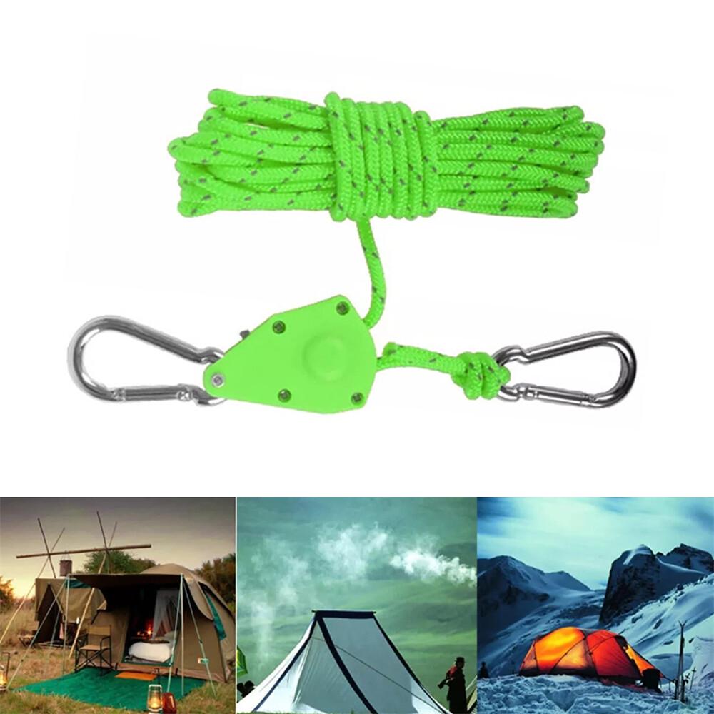 4M Camping Ratchet Pulley Tent Guide Rope Adjustable Guy Line Tensioner Tie Down - Image 2