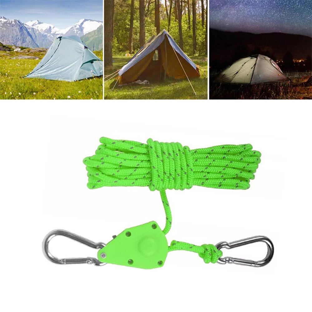 4M Camping Ratchet Pulley Tent Guide Rope Adjustable Guy Line Tensioner Tie Down - Image 5