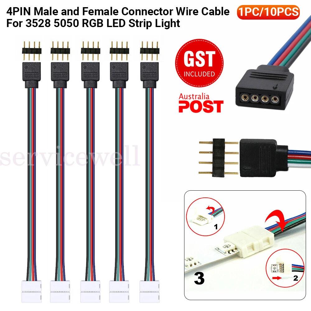 4PIN Male/Female Connector Wire Cable For 3528 5050 RGB LED Strip Light