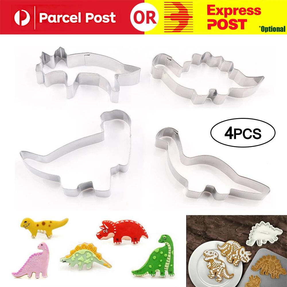 4Pcs/Set Dinosaur Cake Cookie Biscuit Cutter Decorating Mould Pastry Baking