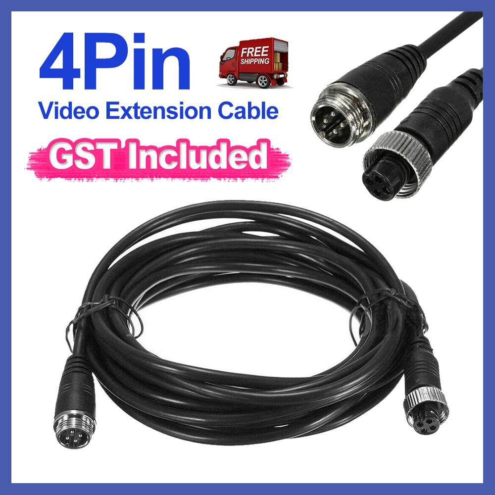 4Pin Video Extension Cable Wire For Rear View Reversing Camera Car Truck 5M