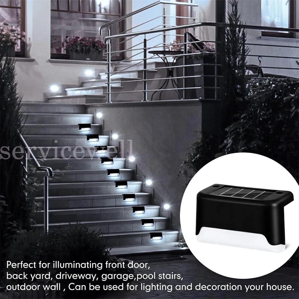 Solar Stairs Step Lights Outdoor Garden Deck Patio Pathway Fence Lamp - Image 4