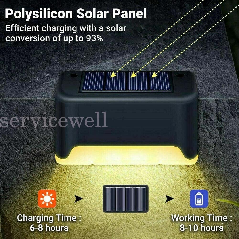 Solar Stairs Step Lights Outdoor Garden Deck Patio Pathway Fence Lamp - Image 2