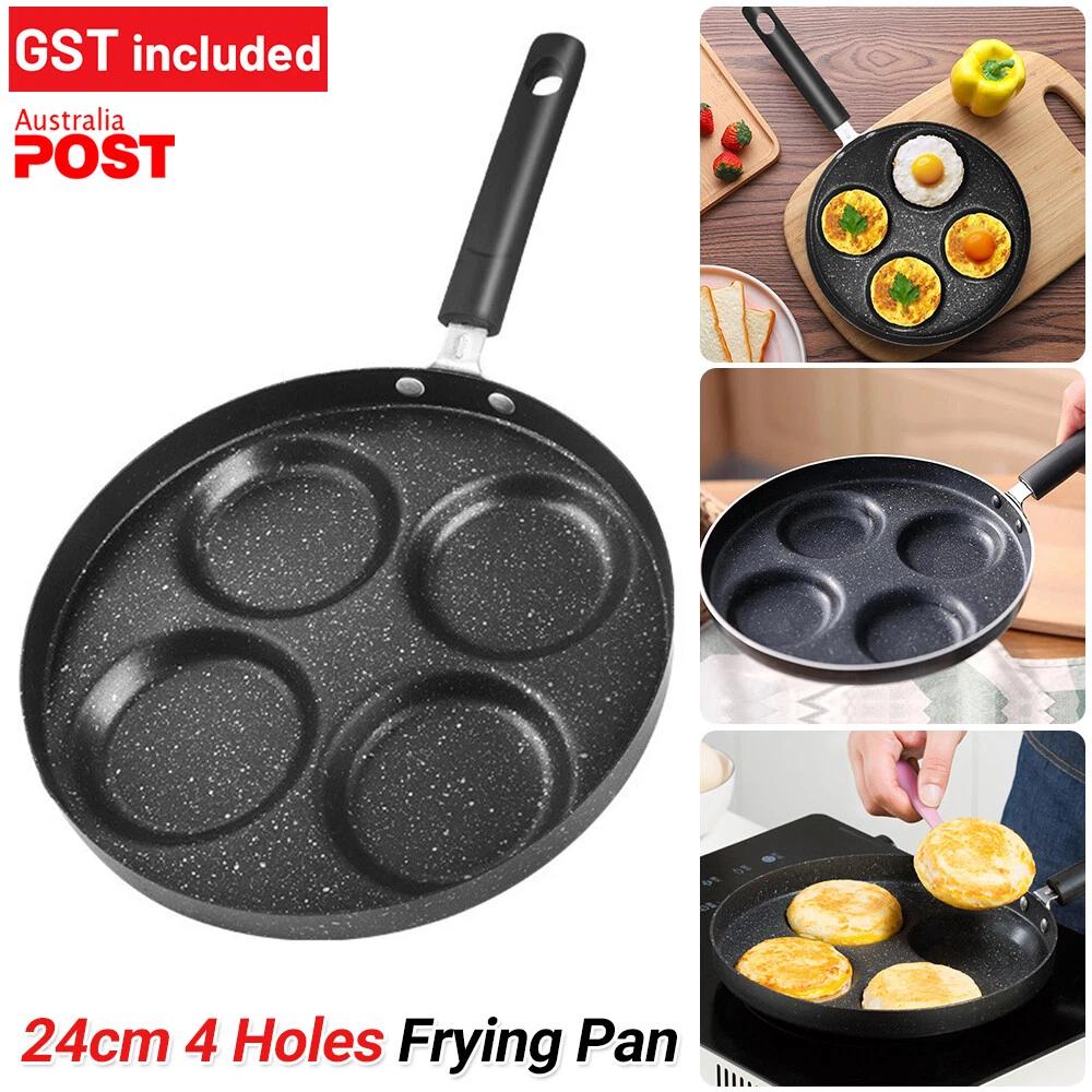 4 Holes Korean Frying Pan Carote Non-stick Round Fry Egg Pancake Pan Giftbox