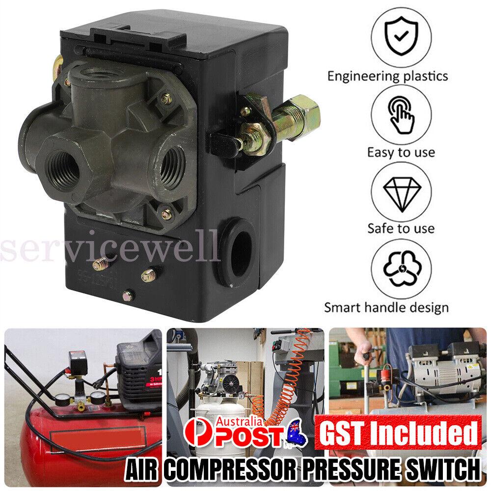 4 Port Air Compressor Pressure Switch Control Valve 95-125PSI with Unloader