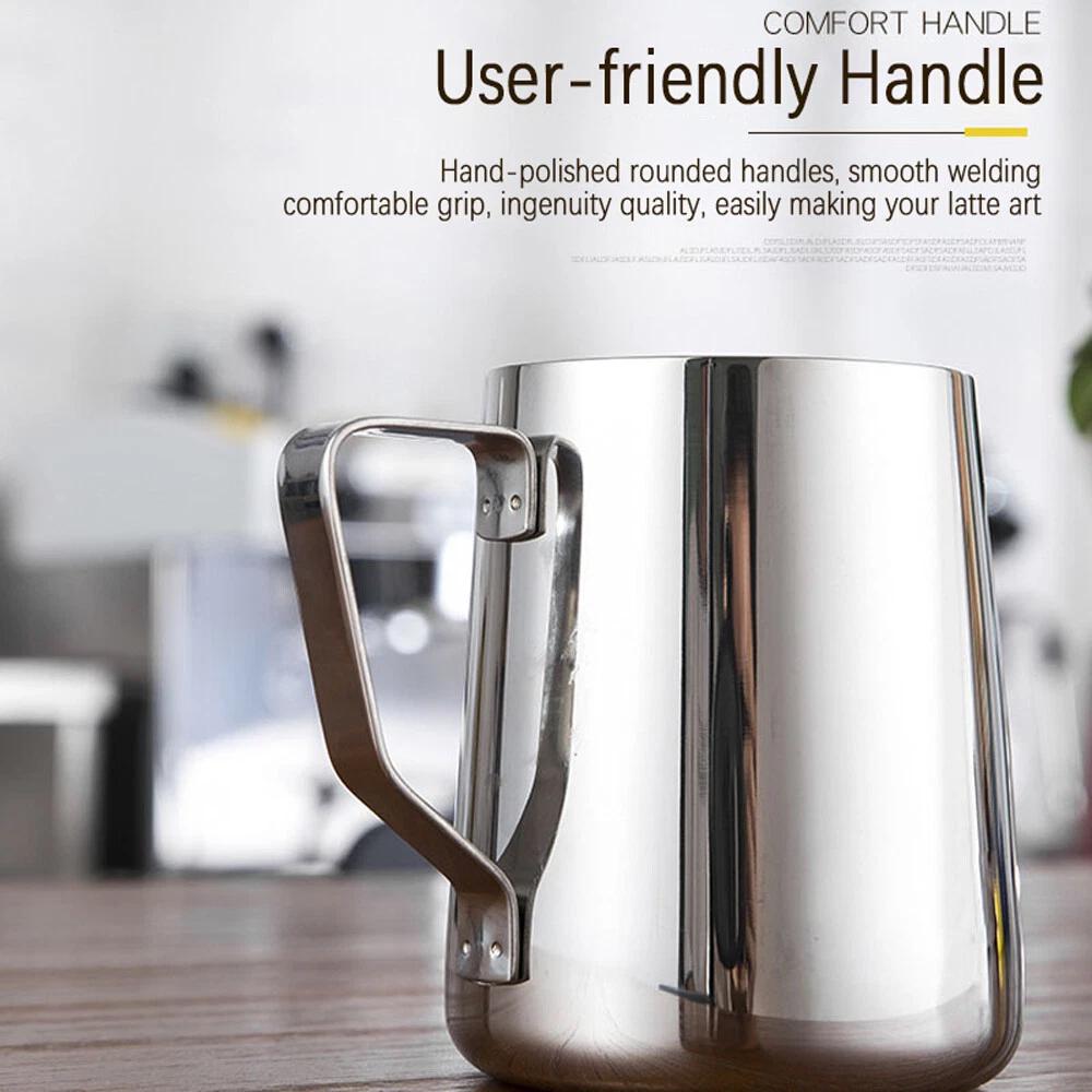 Stainless Steel Frother Coffee Latte Container Pitcher Milk Frothing Jug - Image 7