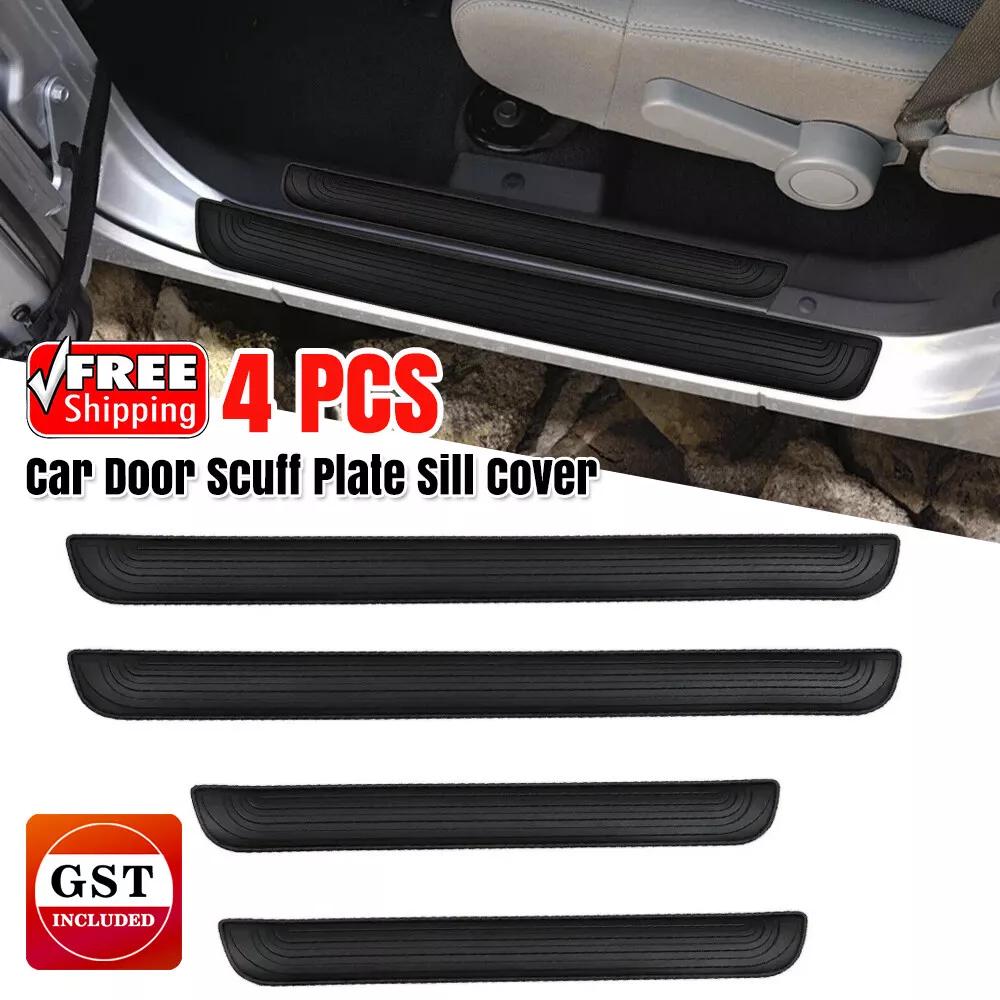 4pc Rubber Car Door Scuff Plate Sill Cover Panel Step Protector Guards Universal