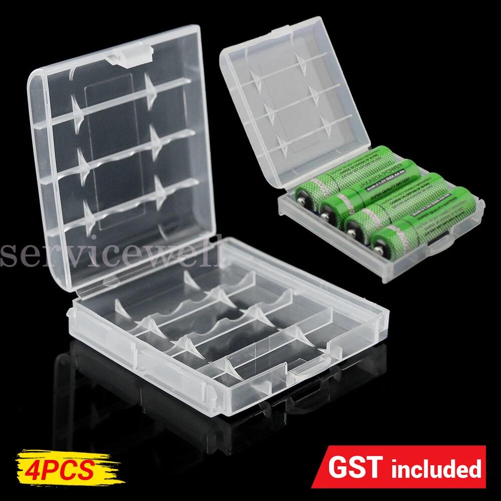4pcs Battery Storage Case portable Plastic Hard Box Organiser AA and AAA Holder