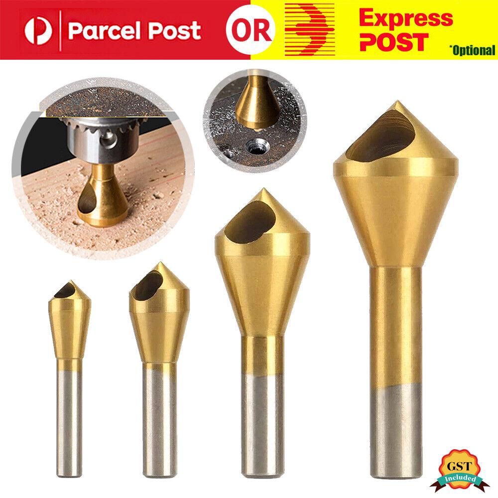 4pcs Chamfer Deburring Crosshole Ti Drill Bit Set Metal Tool Cutting Countersink