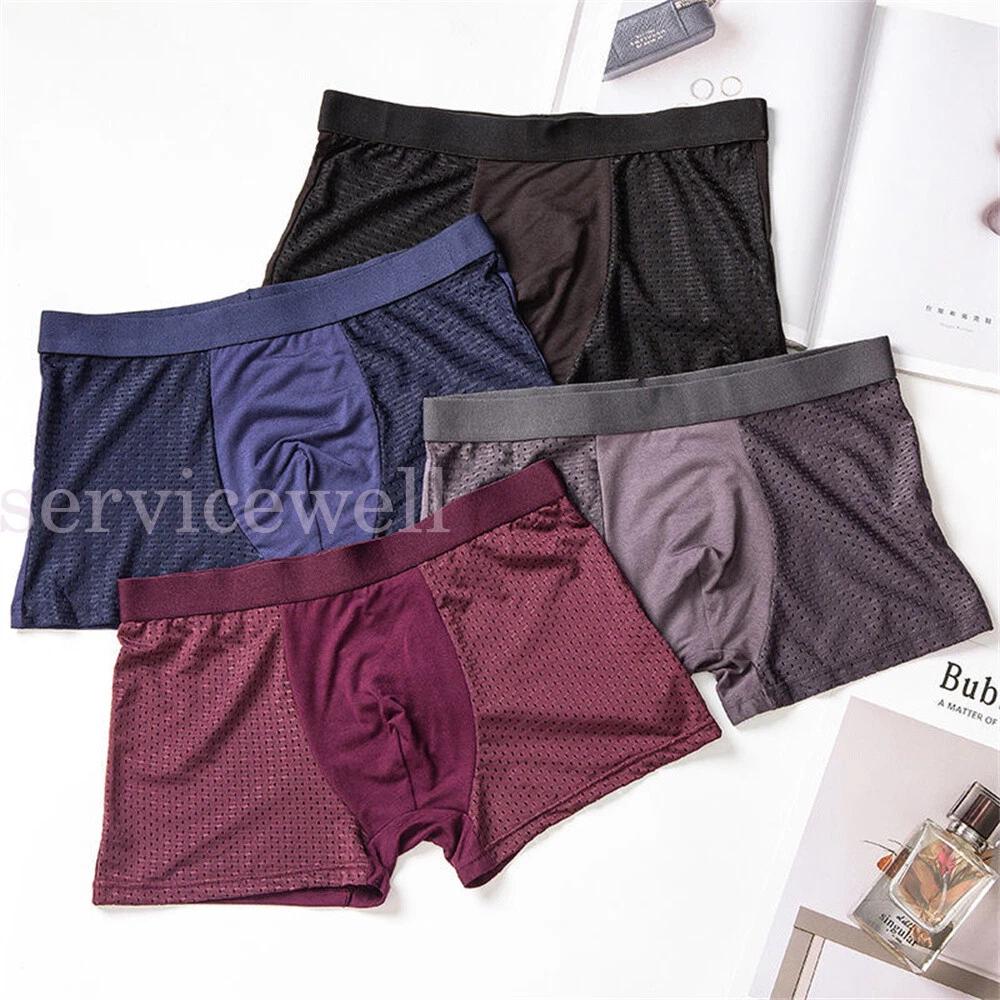Ice Silk Bulge Boxer Briefs Shorts Panties Men's Comfy Underwear Shorts - Image 6