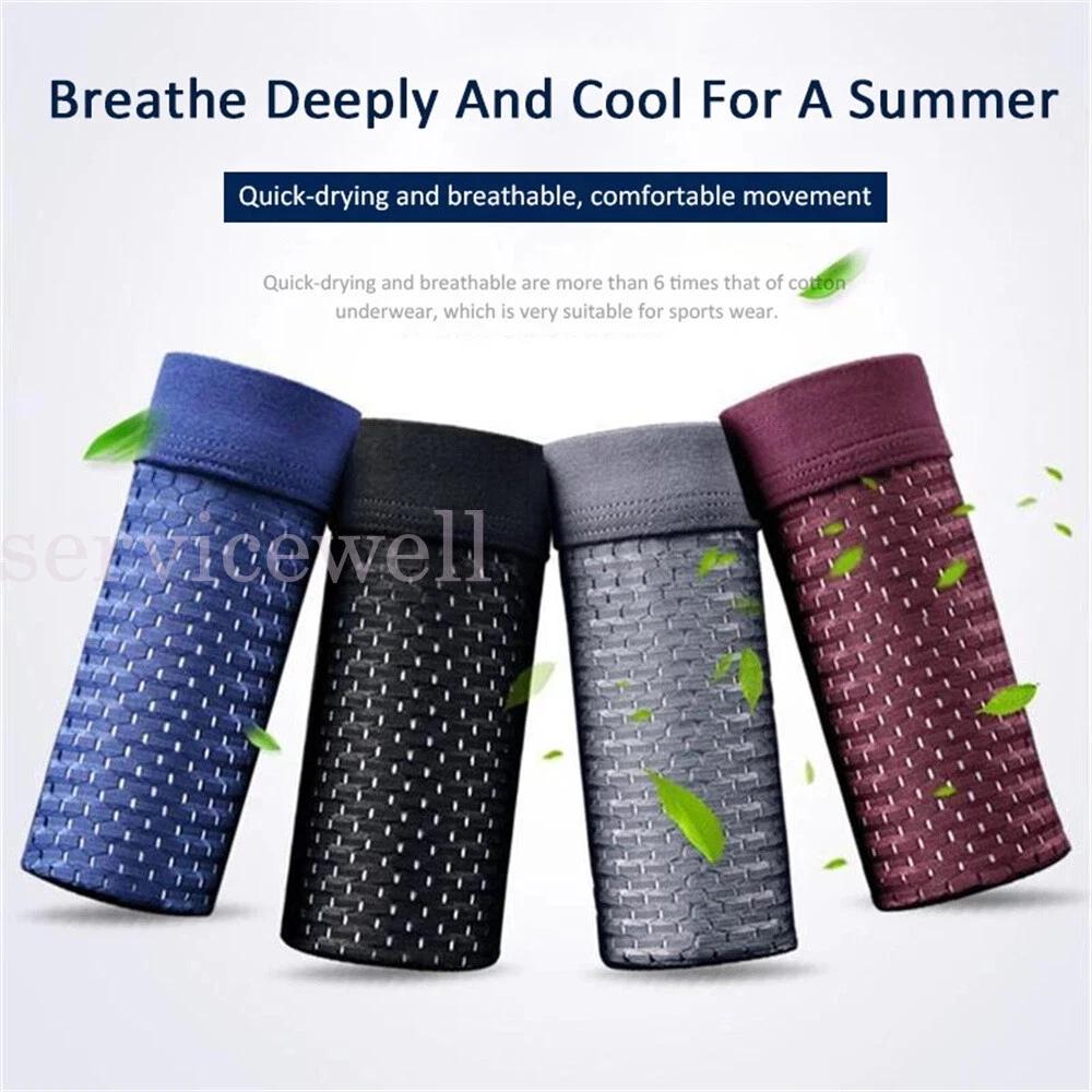 Ice Silk Bulge Boxer Briefs Shorts Panties Men's Comfy Underwear Shorts - Image 3