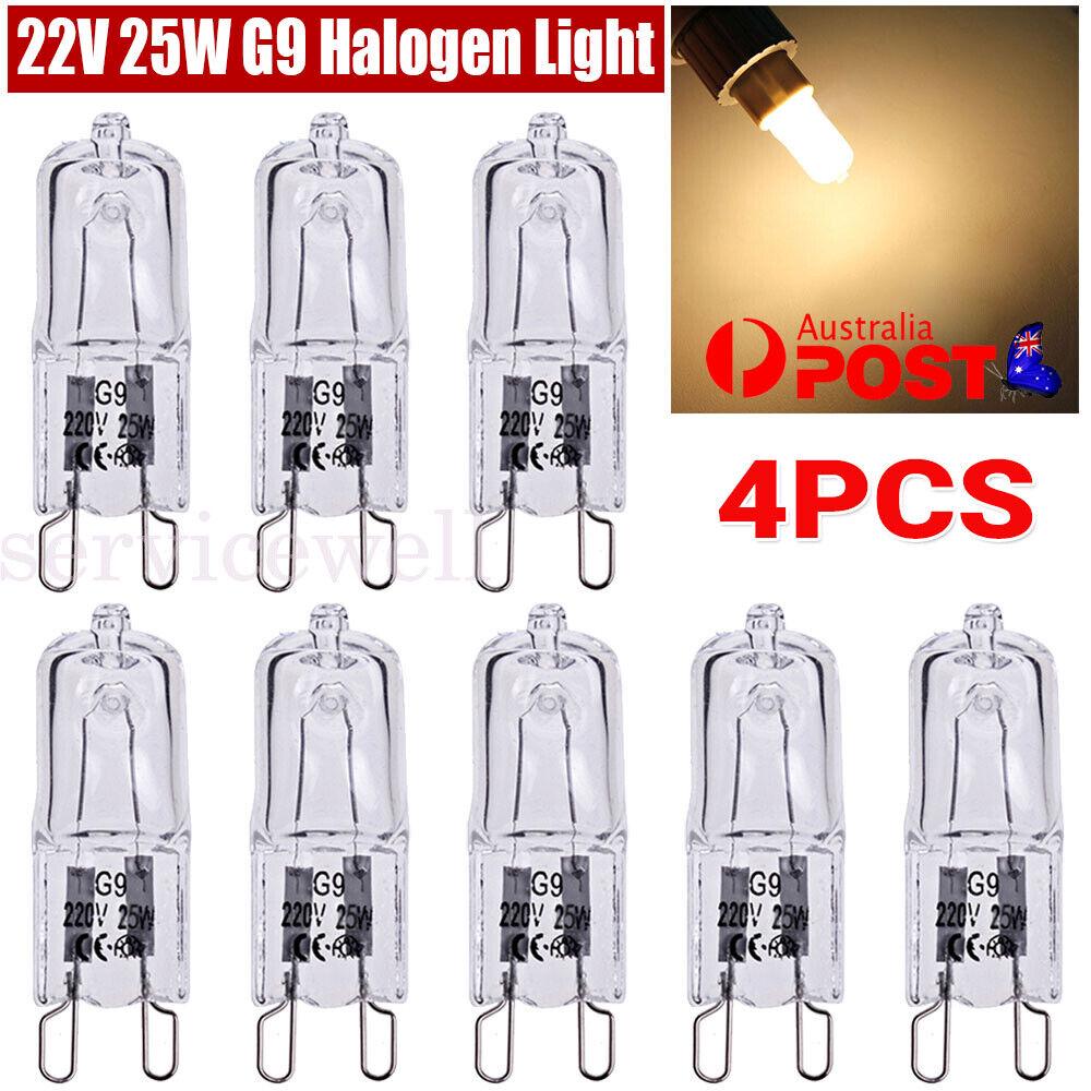 4pcs x G9 Halogen 25w Warm White Light Bulb Globe 240v Oven Microwave Halogen