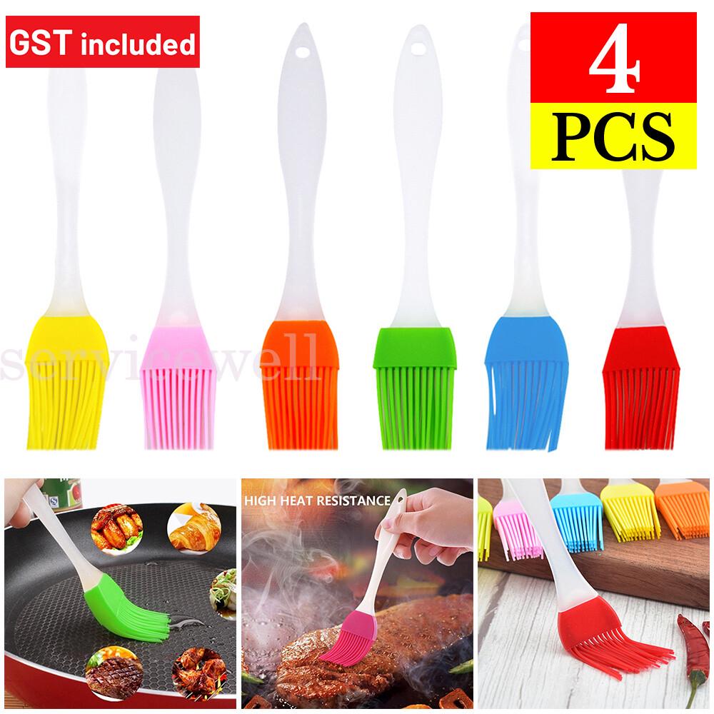 4xSilicone Basting Brush Bakeware BBQ Bread Cream Oil Pastry Cooking Baking