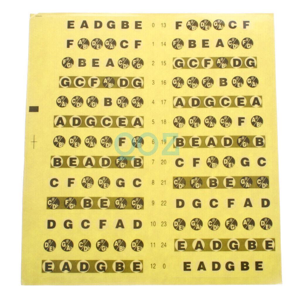 4x Guitar Fretboard Note Labels Fret Sticker For Electric Guitar Bass
