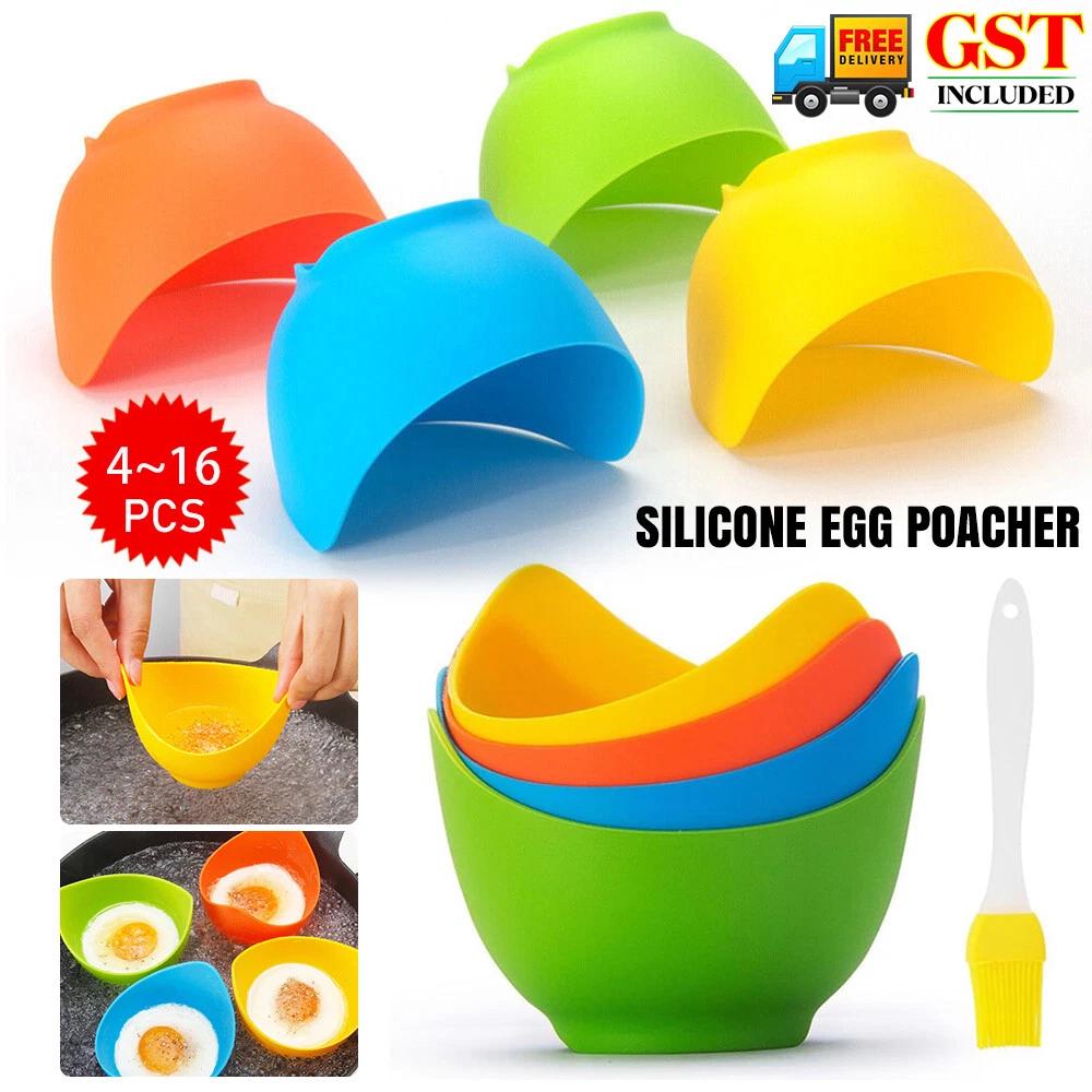 Poached Cups Steamer Egg Poacher Pan Poaching Pods Boil Cooker Kitchen Moulds