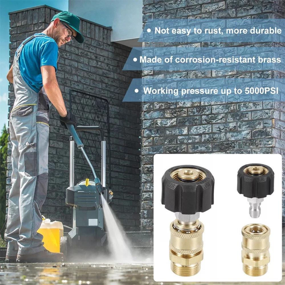 5000PSI M22-Swivel Pressure Washer Hose Adapter 3/8 Quick Connect Fittings - Image 4