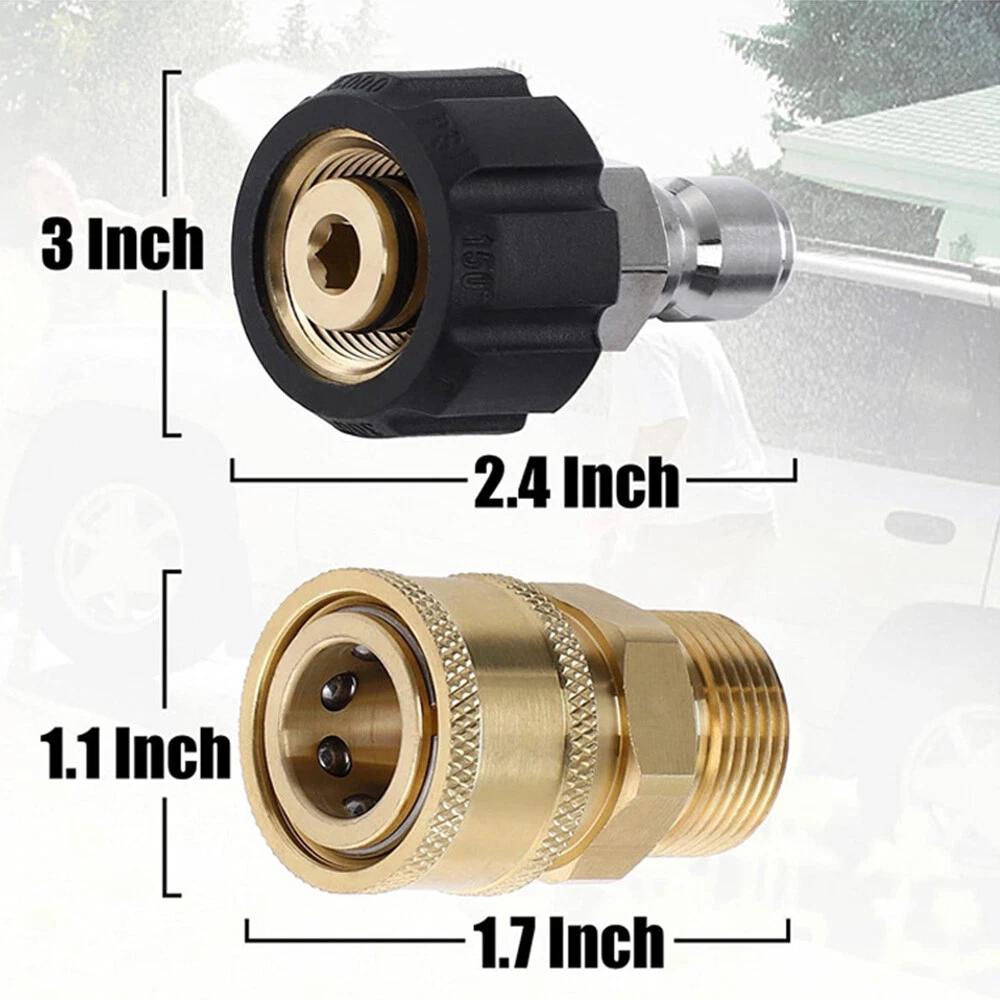 5000PSI M22-Swivel Pressure Washer Hose Adapter 3/8 Quick Connect Fittings - Image 2