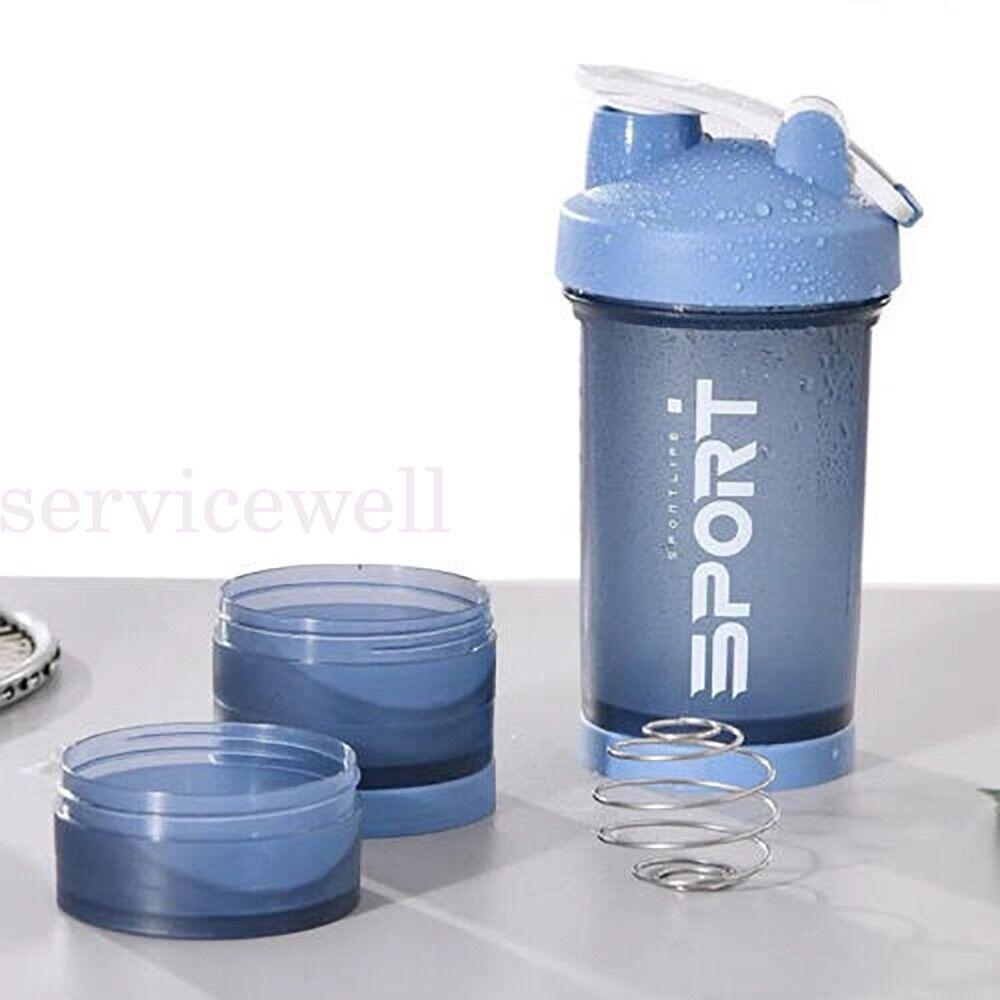 500ml 3 tier Milkshake Sport Pill Water bottle Powder Protein Shaker Drink Cup - Image 7