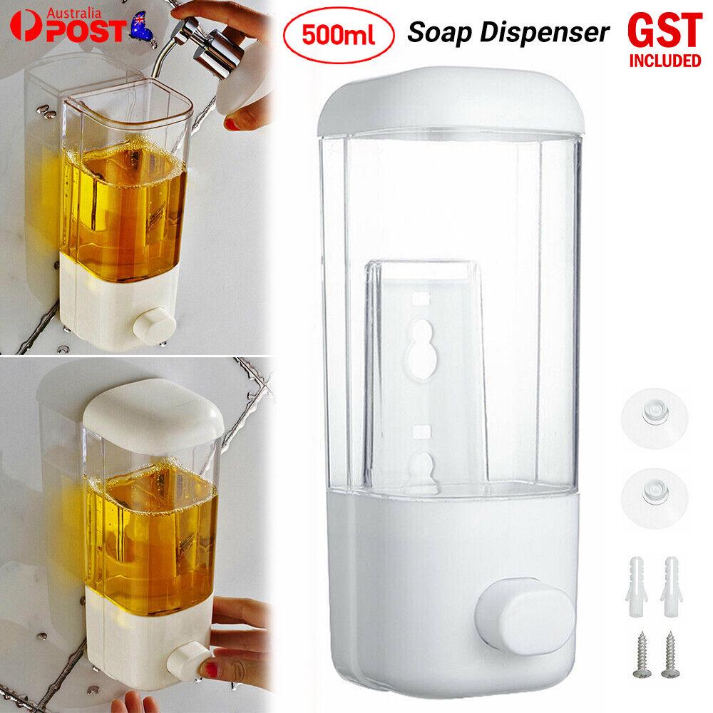 500ml Wall Mount Soap Dispenser Hand Wash Shampoo Shower Liquid Container Manual