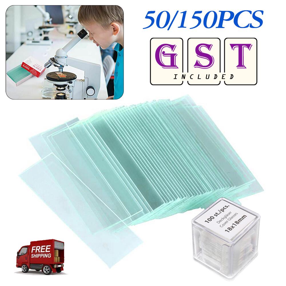 50PCS Blank Microscope Slides with 100 Square Cover Glass For Optical Instrument