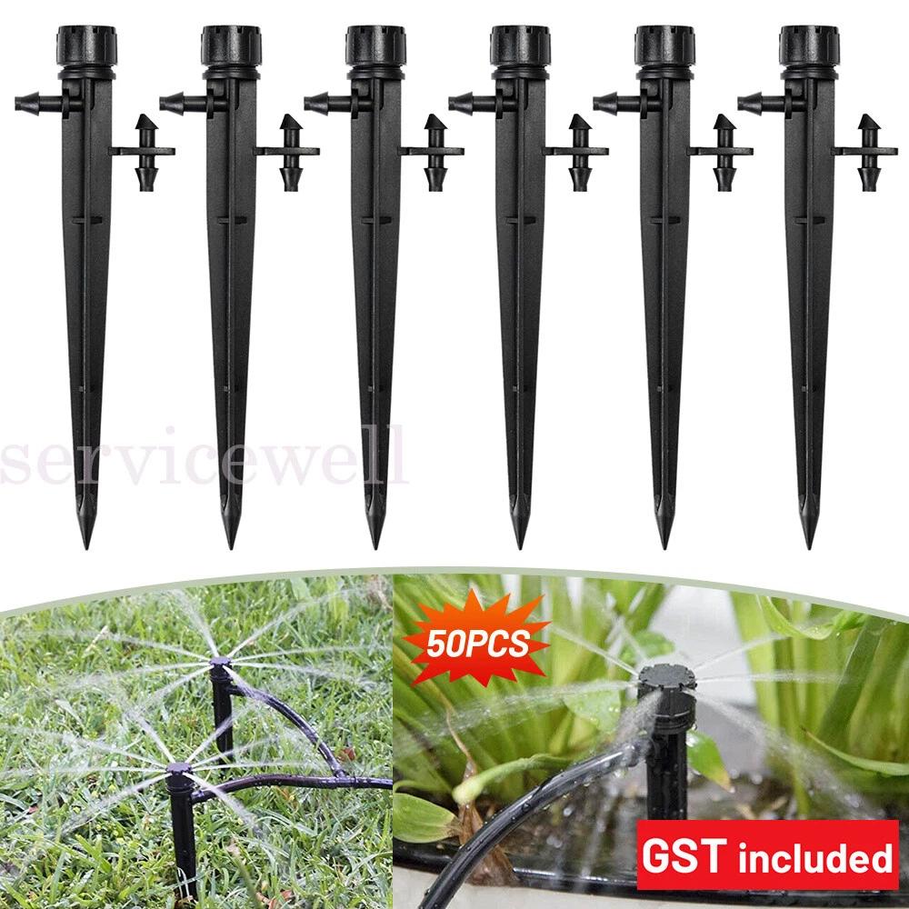 50PC Adjustable Water Flow Irrigation Drippers Sprinkler Emitter Drip System AU
