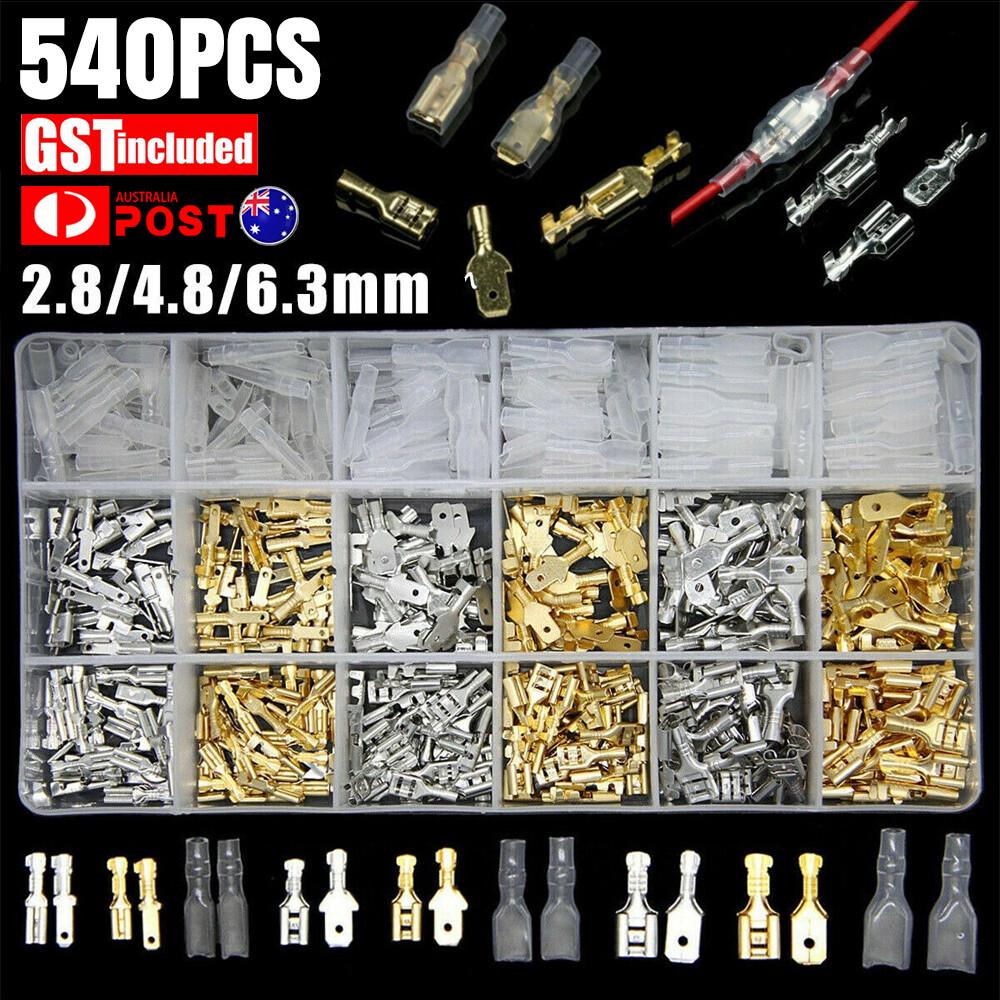540PCS Assorted Male/Female Spade Electrical Wire Connectors Crimp Terminals Kit