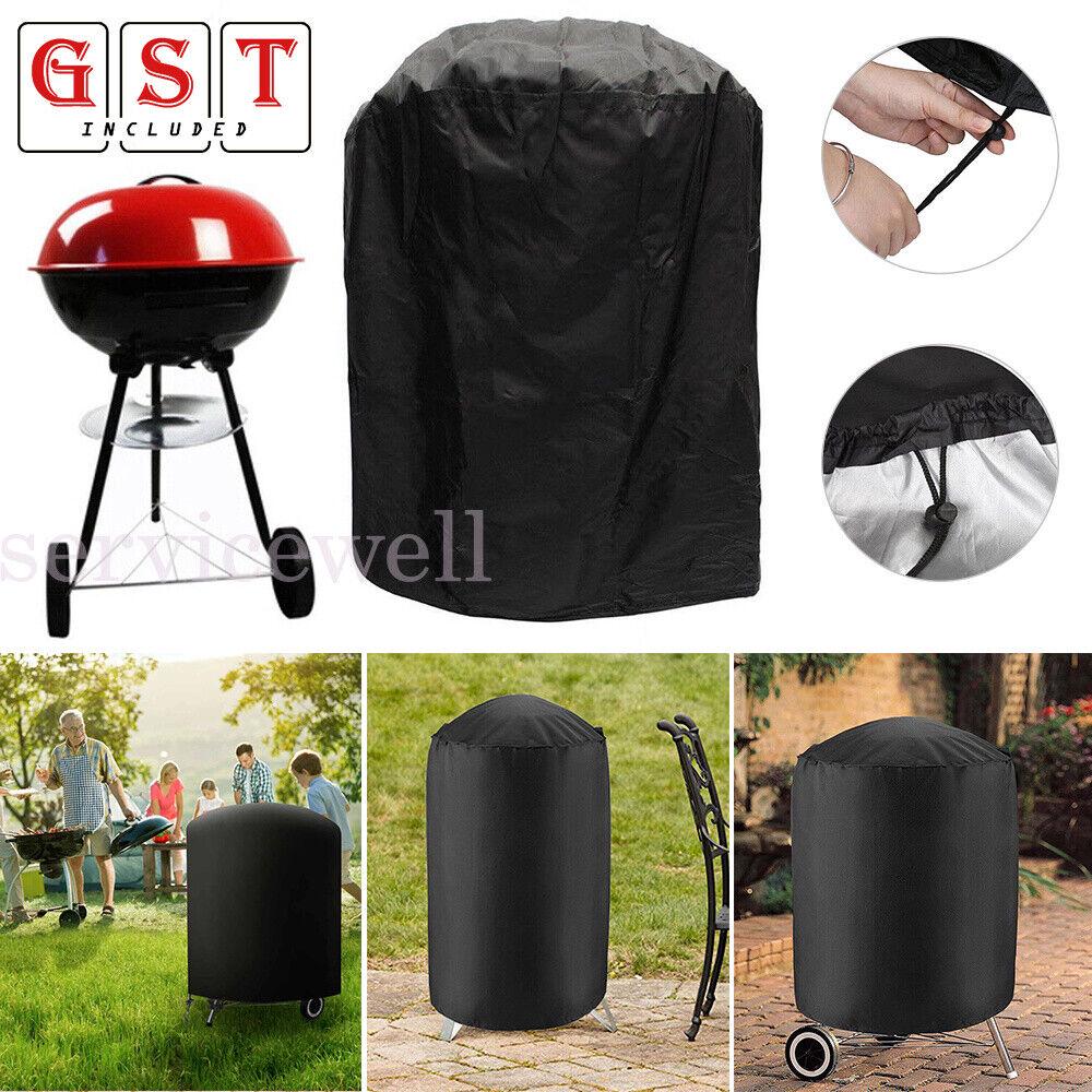 58x77cm Round BBQ Cover Heavy Waterproof Patio Barbecue Protector Garden Grill