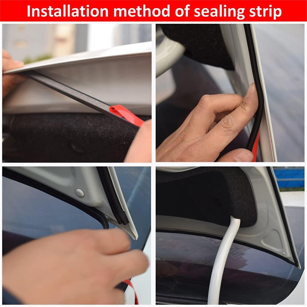 5M D-Shape Rubber Car Door Seal Strip Hollow Edge Guard Weatherstrip Universal - Image 7
