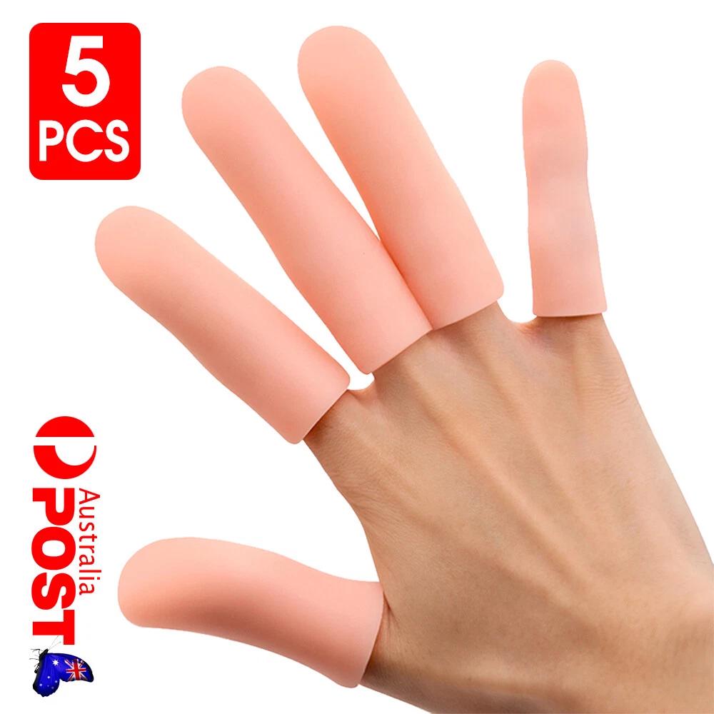 5PCS Silicone Tube Finger Protector Finger Caps Anti-slip Finger Cover