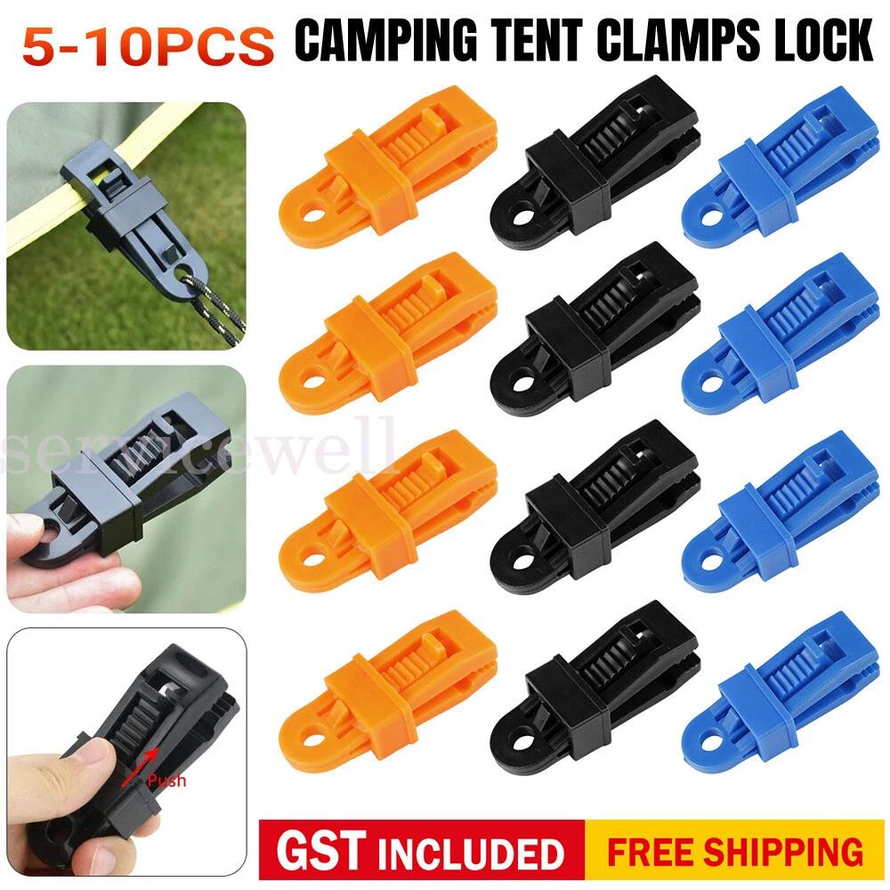 Awning Clamp Tent Tarp Clips Black Tighten Snaps For Outdoor Camping Set