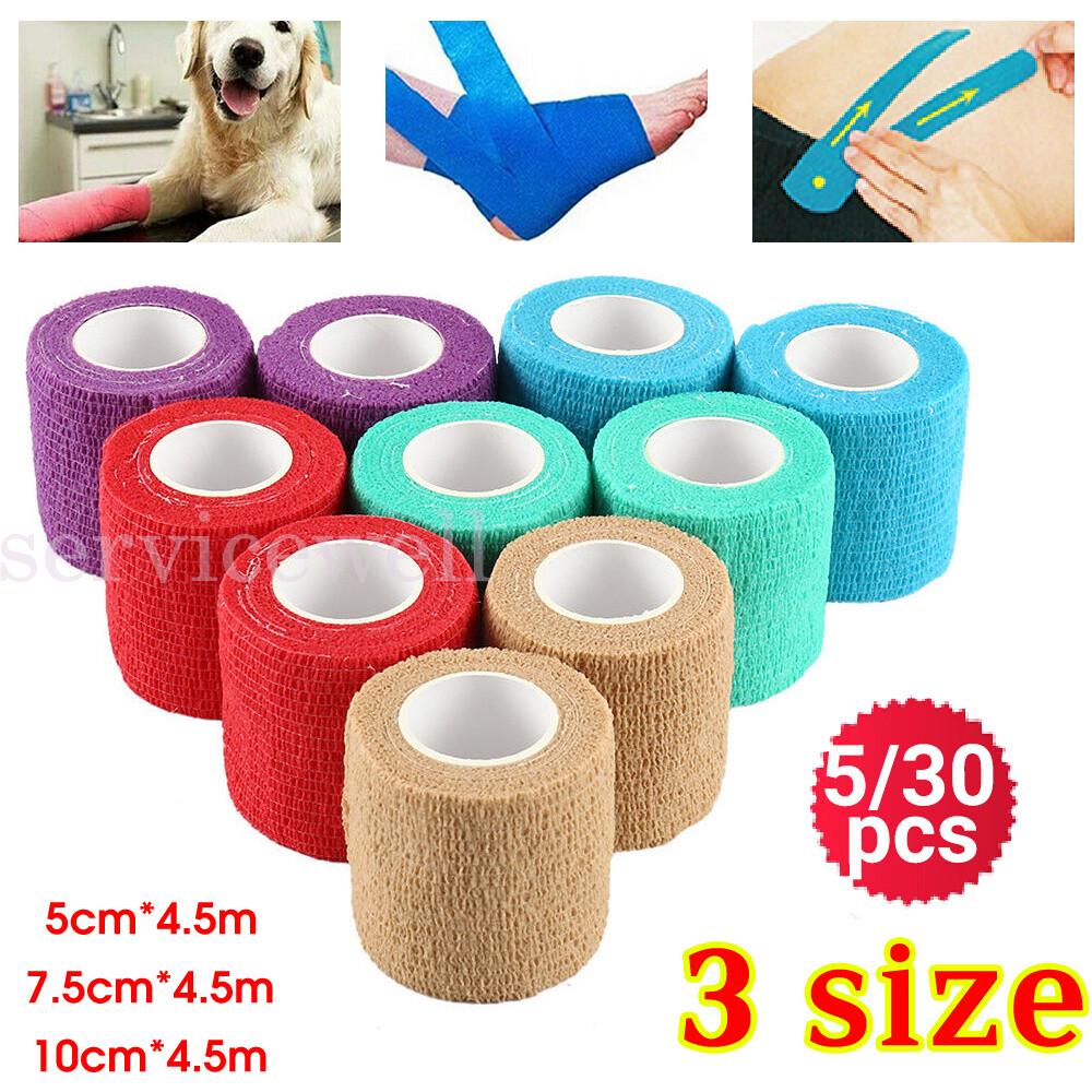 Pet Horse Dog Cat Wound Vet Cohesive Bandage Self Adherent Animals Wrap Tape