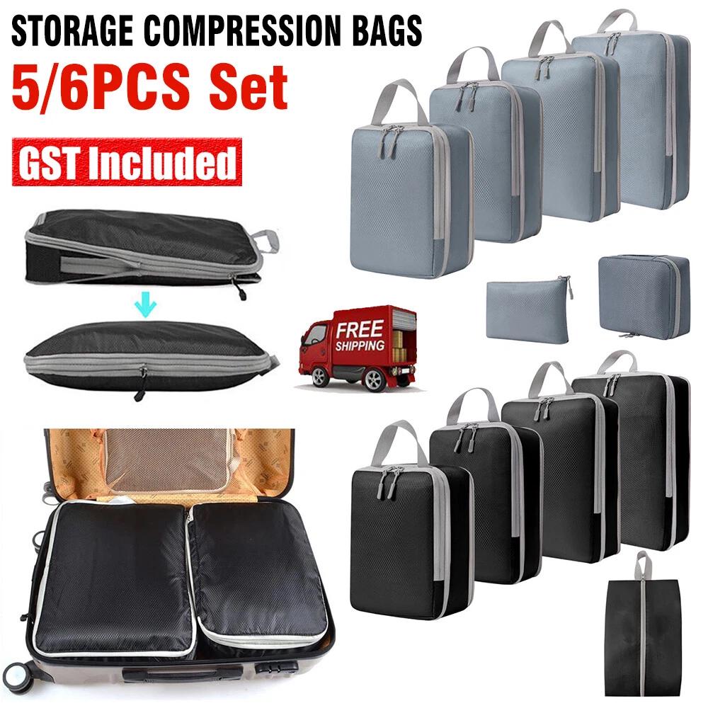 Compression Bags Organiser Suitcases Packing Cubes Travel Storage Luggage