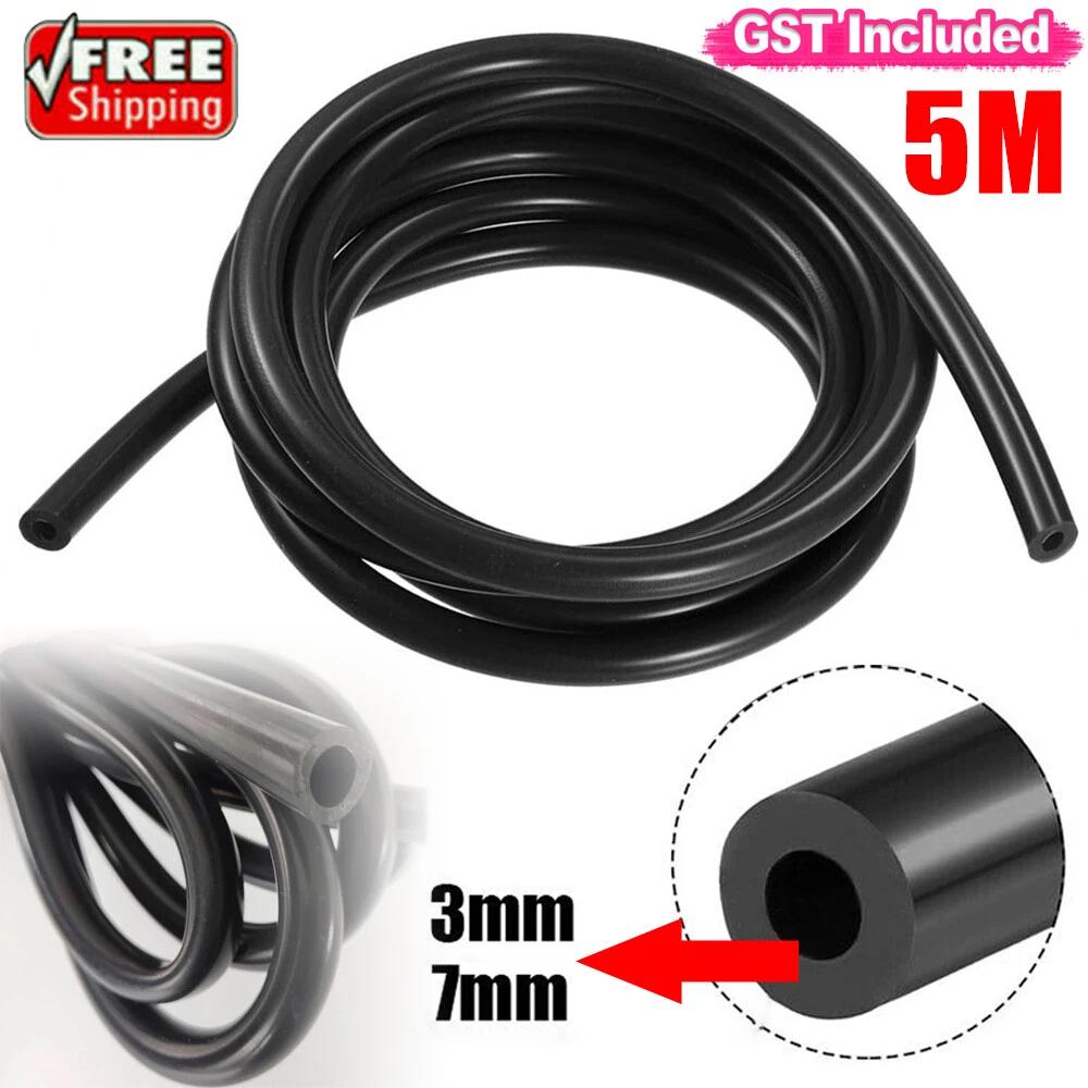 5 Meters 3mm ID Full Silicone Fuel Air Vacuum Hose Line Pipe Tube Black