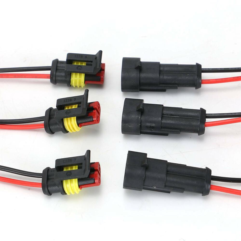 5 Set 2 Pin Waterproof Car Electrical Wire Sealed Connector Plug Cable 12V Kit - Image 5