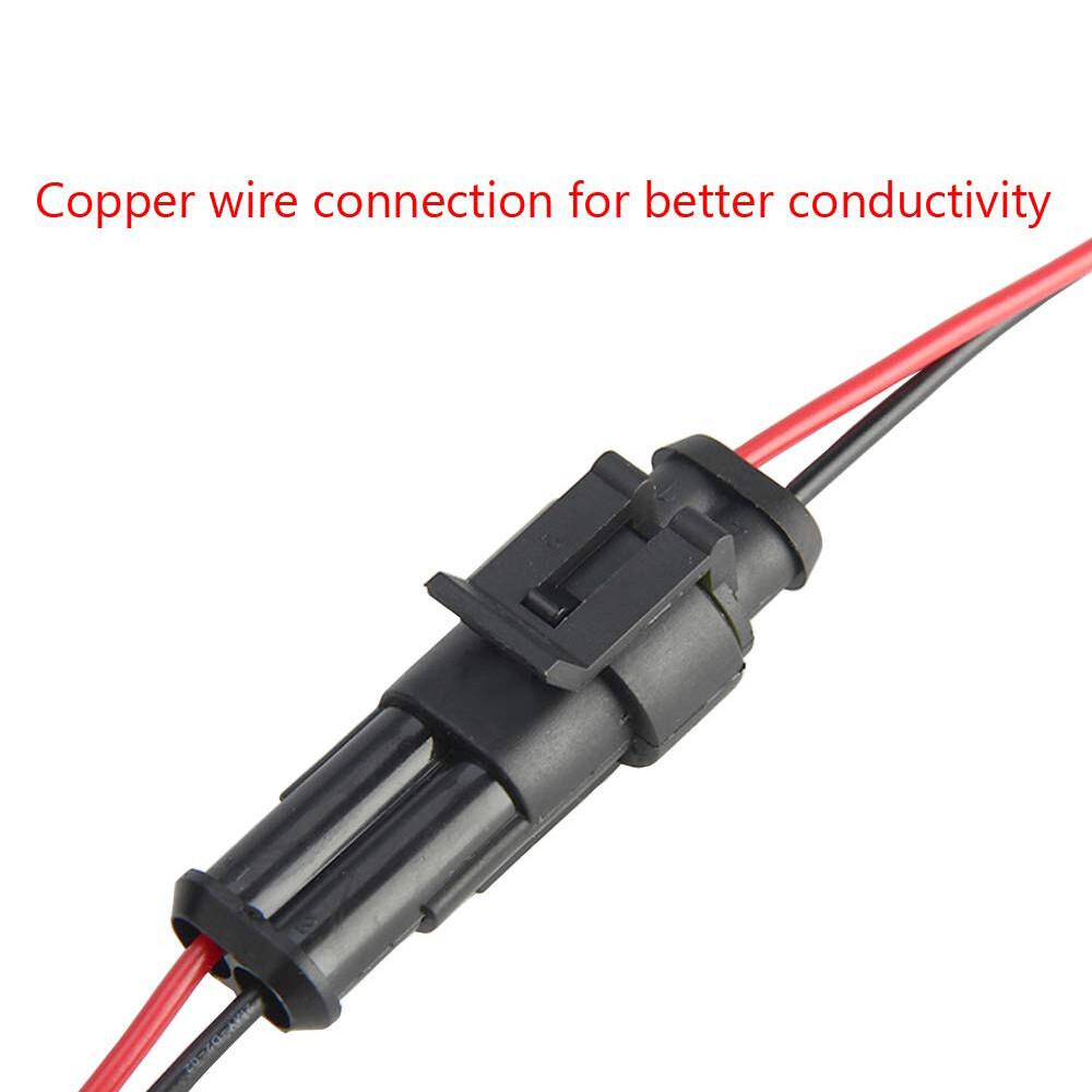 5 Set 2 Pin Waterproof Car Electrical Wire Sealed Connector Plug Cable 12V Kit - Image 6